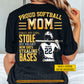 Personalized Softball Mom Daughter Backside T-shirt, Proud Softball Mom Tees Mother's Day Gift For Softball Lover