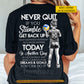 Personalized Volleyball Girl Backside T-shirt, Never Quit If You Stumble Sport Tees Gift For Volleyball Lover