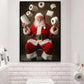Funny Christmas Toilet Canvas Painting, Santa Claus In Toilet Wall Art Decor, Xmas Poster Gift
