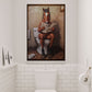Funny Horse Toilet Canvas Painting, Horse Knows How To Use Toilet Bathroom Wall Art Decor, Restroom Poster Gift For Horse Lovers