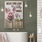 Funny Toilet Pig Canvas Painting, Wash Your Hand Ya Filthy Animal Bathroom Wall Art Decor, Xmas Restroom Poster Gift For Pig Lover
