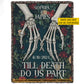 Personalized Halloween Couple Fleece Blanket, Till Death Do Us Part Woven Blanket, Sherpa Blanket Spooky Season Gift For Couple