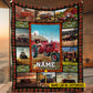 Personalized Tractor Fleece Blanket, Tractor Woven Blanket, Cool Sherpa Blanket Gift For Tractor Lovers, Farmer