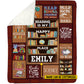 Personalized Books Fleece Blanket, Reading Is My Happy Places Woven Blanket, Cool Sherpa Blanket Gift For Books Lovers