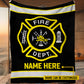Personalized Firefighter Fire Dept Fleece Blanket, Fireman Woven Blanket, Sherpa Blanket Gift For Firefighter Lovers