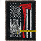 Personalized Firefighter Fleece Blanket, Fireman Woven Blanket, Cool Sherpa Blanket Gift For Firefighter Lovers