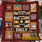 Personalized Books Fleece Blanket, Reading Is My Happy Places Woven Blanket, Cool Sherpa Blanket Gift For Books Lovers