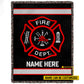 Personalized Firefighter Fire Dept Fleece Blanket, Fireman Woven Blanket, Sherpa Blanket Gift For Firefighter Lovers, Fireman