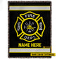 Personalized Firefighter Fire Dept Fleece Blanket, Fireman Woven Blanket, Sherpa Blanket Gift For Firefighter Lovers