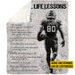 Personalized Football Boy Life Lessons Fleece Blanket, Football Woven Blanket, Cool Sherpa Blanket Football Gift For Football Lovers