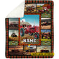 Personalized Tractor Fleece Blanket, Tractor Woven Blanket, Cool Sherpa Blanket Gift For Tractor Lovers, Farmer