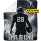 Personalized Footboy Boy Fleece Blanket, Football Woven Blanket, Cool Sherpa Blanket Gift For Football Lovers