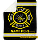 Personalized Firefighter Fire Dept Fleece Blanket, Fireman Woven Blanket, Sherpa Blanket Gift For Firefighter Lovers