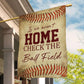 Funny Softball Garden Flag & House Flag, If We Aren't Home Check The Ball Field, Softball Outdoor Decor, Yard Decor Gift For Softball Lovers