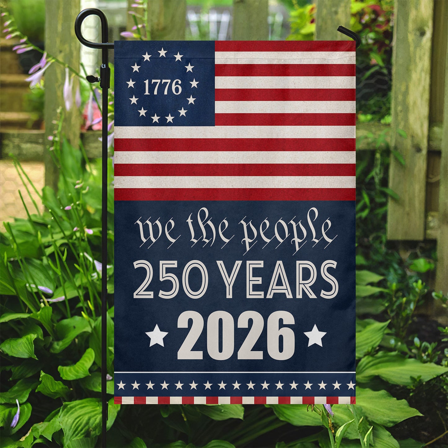July 4th 250 Anniversary USA Garden Flag & House Flag, We The People 250 Years Outdoor Decor, Independence Day Yard Flag Gift For American Patriot