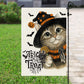 Cute Halloween Cat Garden Flag House Flag, Trick Or Treat Yard Flag Spooky Season Gift For Cat Lovers
