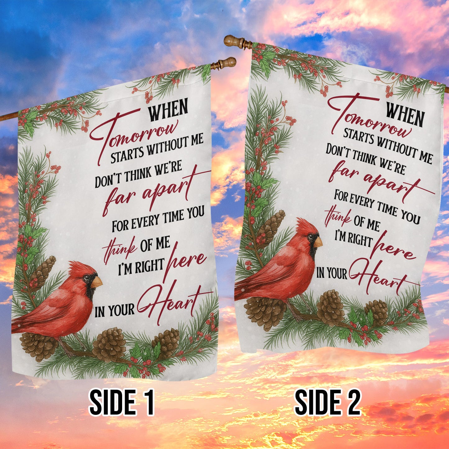 Christmas Garden & House Flag, When Tomorrow Srarts Without Me Yard Flag, Xmas Gift