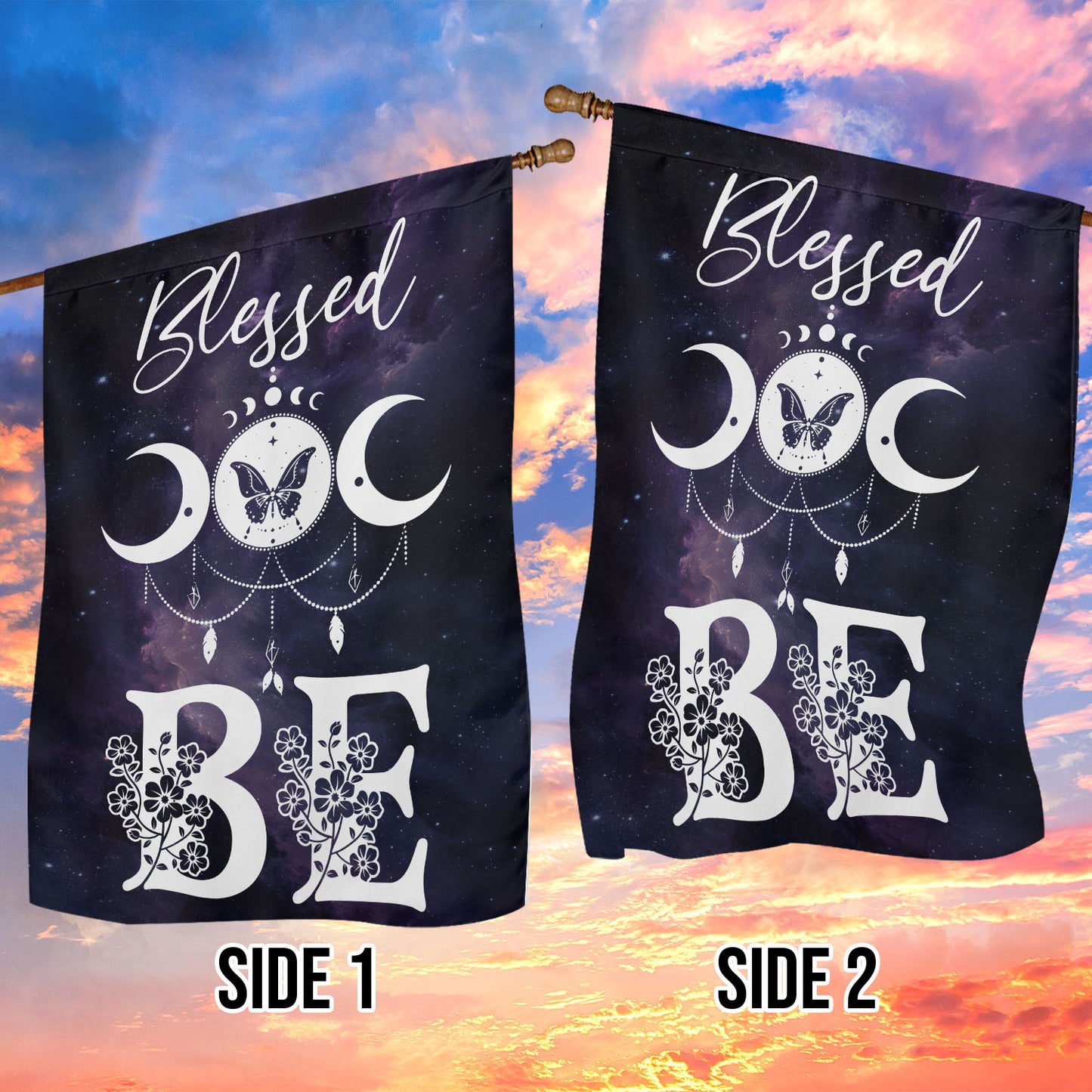 Halloween Flag House Flag, Blessed Be Yard Flag Spooky Season Gift To Decor House Or Office
