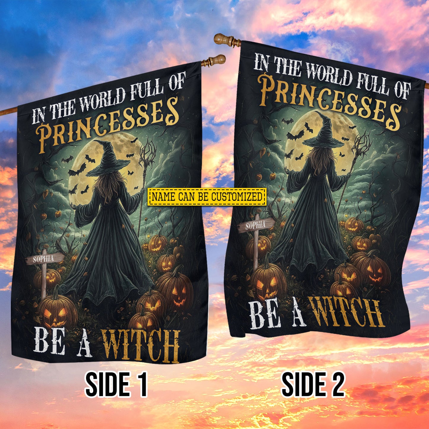 Personalized Halloween Witch Garden Flag House Flag, Be A Witch Yard Flag Spooky Season Gift For Witch Lovers