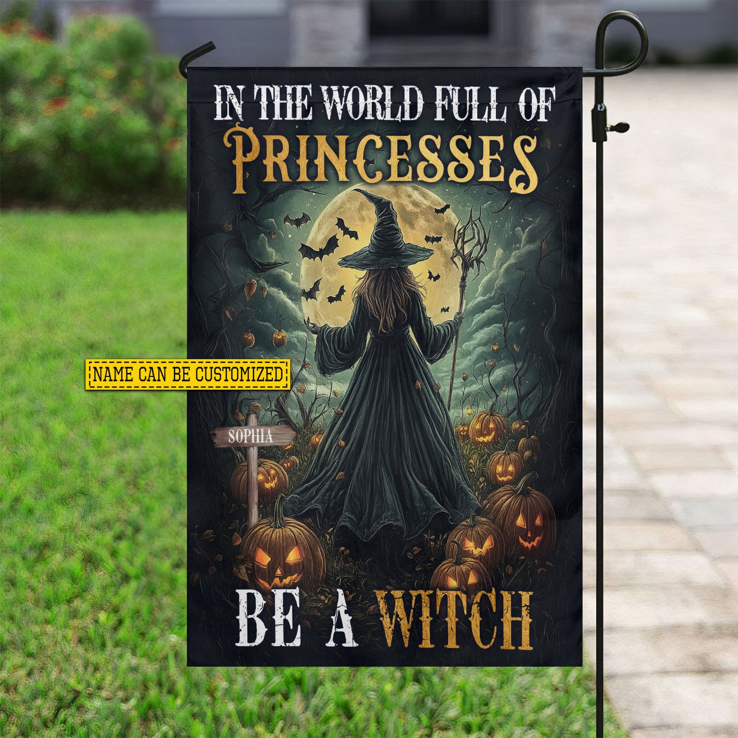 Personalized Halloween Witch Garden Flag House Flag, Be A Witch Yard Flag Spooky Season Gift For Witch Lovers