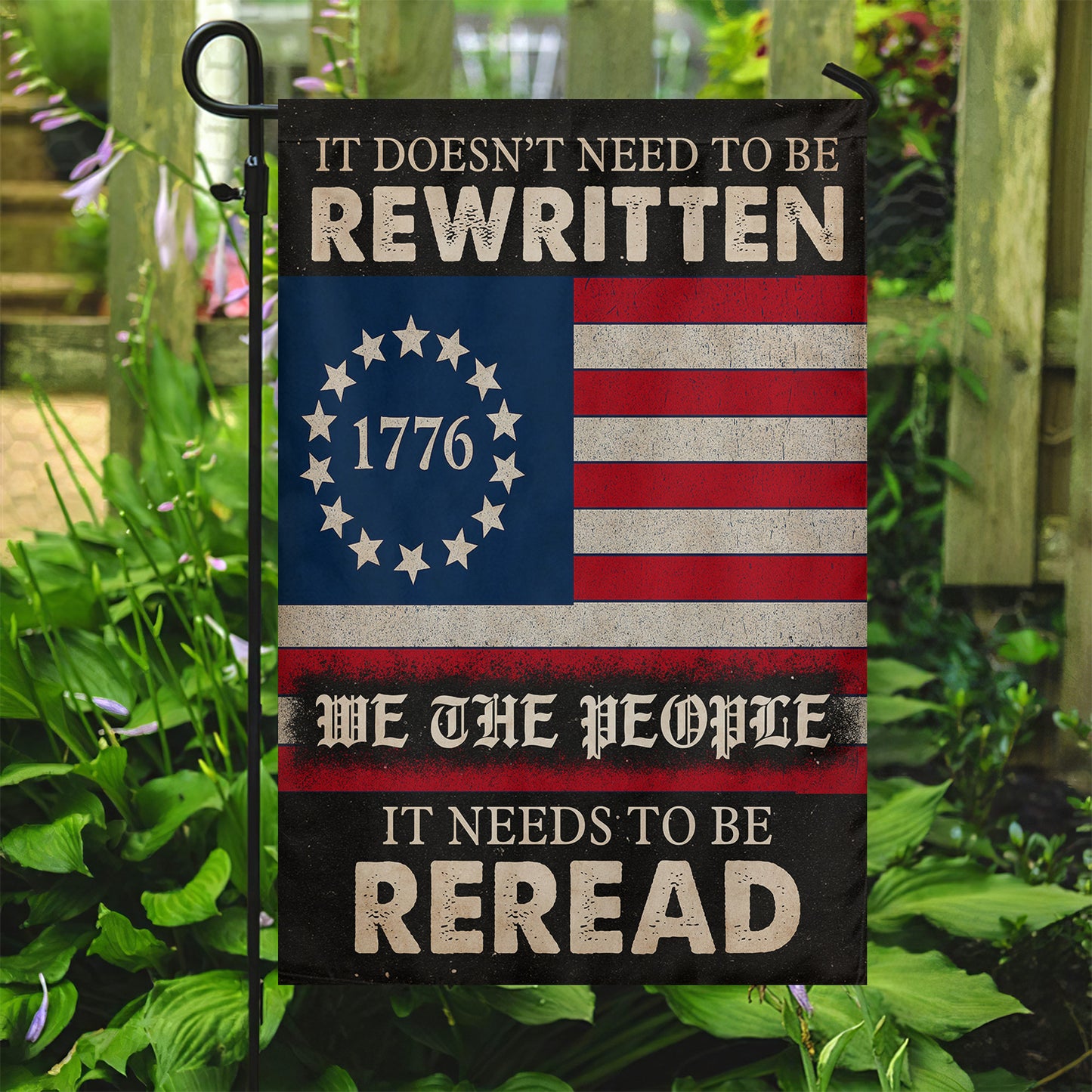 Veterans Day Garden & House Flag, It Needs To Be Reread USA Yard Flag Gift For Veterans