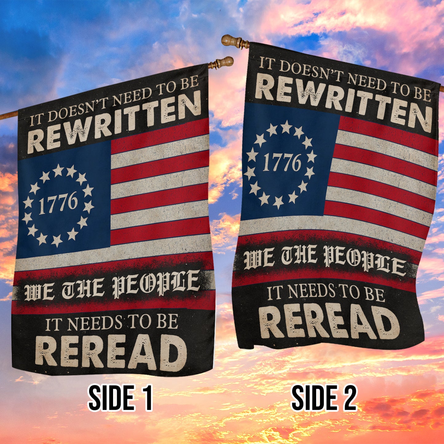 Veterans Day Garden & House Flag, It Needs To Be Reread USA Yard Flag Gift For Veterans
