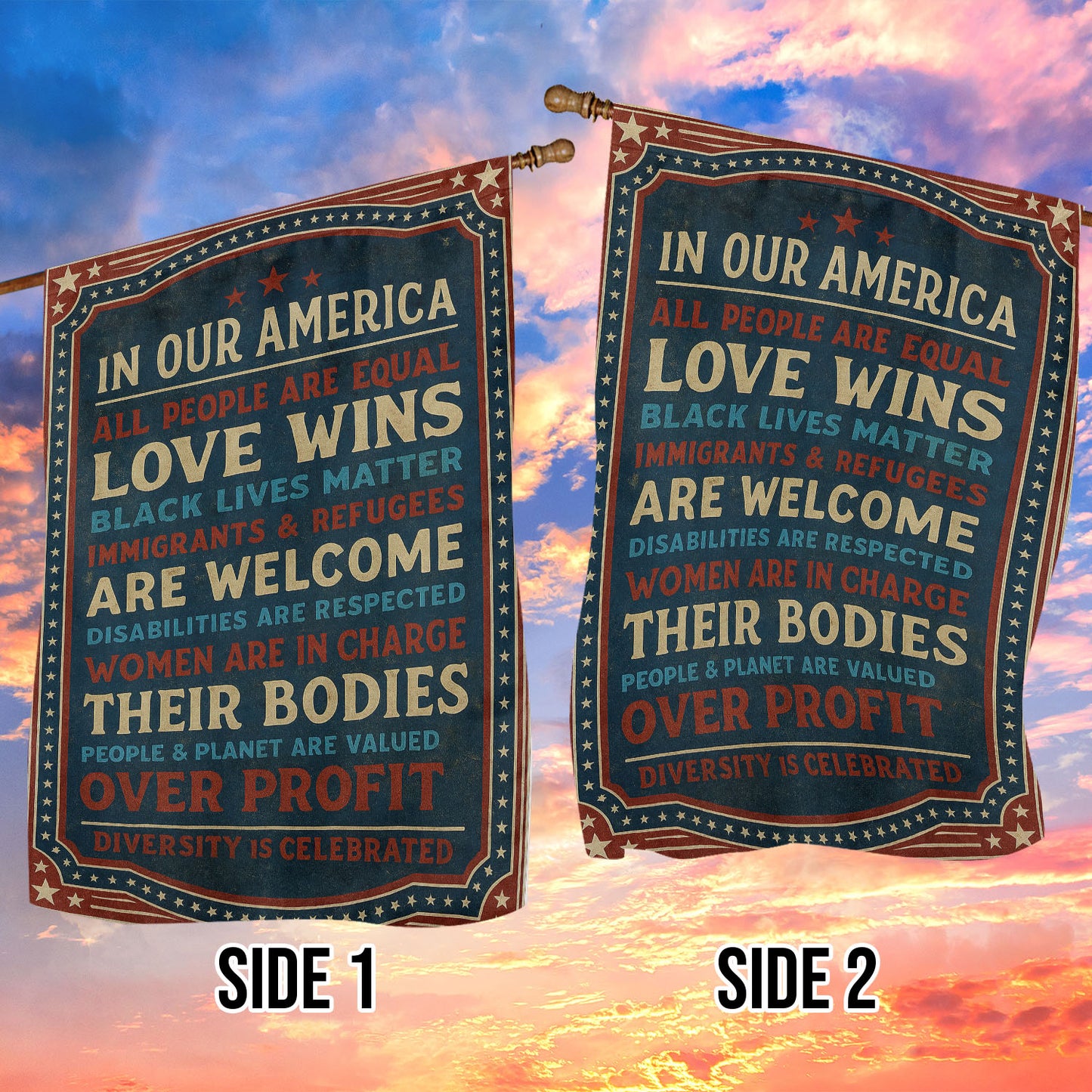 Veterans Day Garden & House Flag, In Our America USA Yard Flag Gift For Veterans