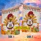 Cute Personalized Thanksgiving Baseball Garden & House Flag, Thankful Turkey Outdoor Decor, Yard Decor Gift For Baseball Lovers