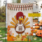 Cute Personalized Thanksgiving Baseball Garden & House Flag, Thankful Turkey Outdoor Decor, Yard Decor Gift For Baseball Lovers