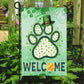 Lucky Shamrock Dog Paw Garden Flag & House Flag, Welcome Irish Outdoor Decor, St Patrick's Day Yard Flag Gift For Dog Lover
