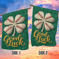 Baseball Four-Leaf Clover Garden Flag & House Flag, Good Luck Outdoor Decor, St Patrick's Day Yard Flag Gift For Baseball Lover