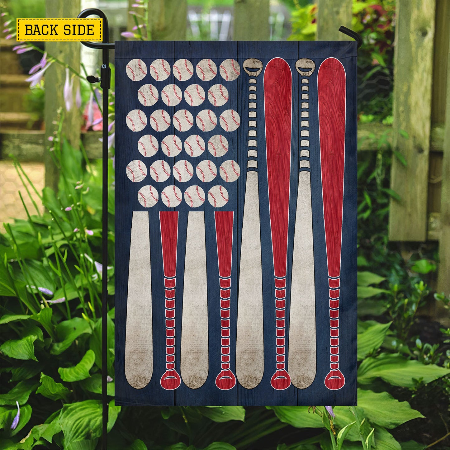 Personalized July 4th Baseball USA Garden Flag & House Flag, Stars, Stripes And Fastballs Outdoor Decor, Independence Day Yard Flag Gift For Baseball Lover
