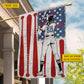 Personalized July 4th Softball Girl USA Garden Flag & House Flag, Swinging For Freedom Outdoor Decor, Independence Day Yard Flag Gift For Softball Lover