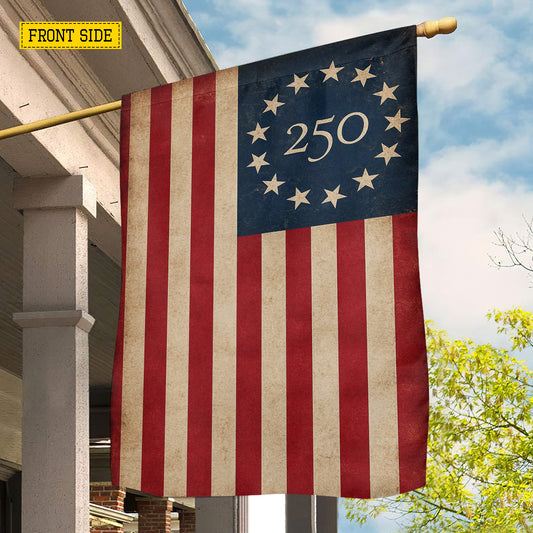 Vintage July 4th 250 Anniversary USA Garden Flag & House Flag, America 250 Years Outdoor Decor, Independence Day Yard Flag Gift For American Patriot