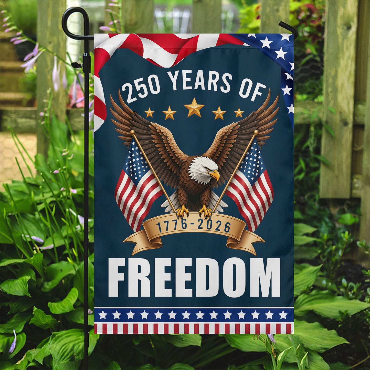 July 4th 250 Anniversary USA Garden Flag & House Flag, 250 Years Of Freedom Outdoor Decor, Independence Day Yard Flag Gift For American Patriot