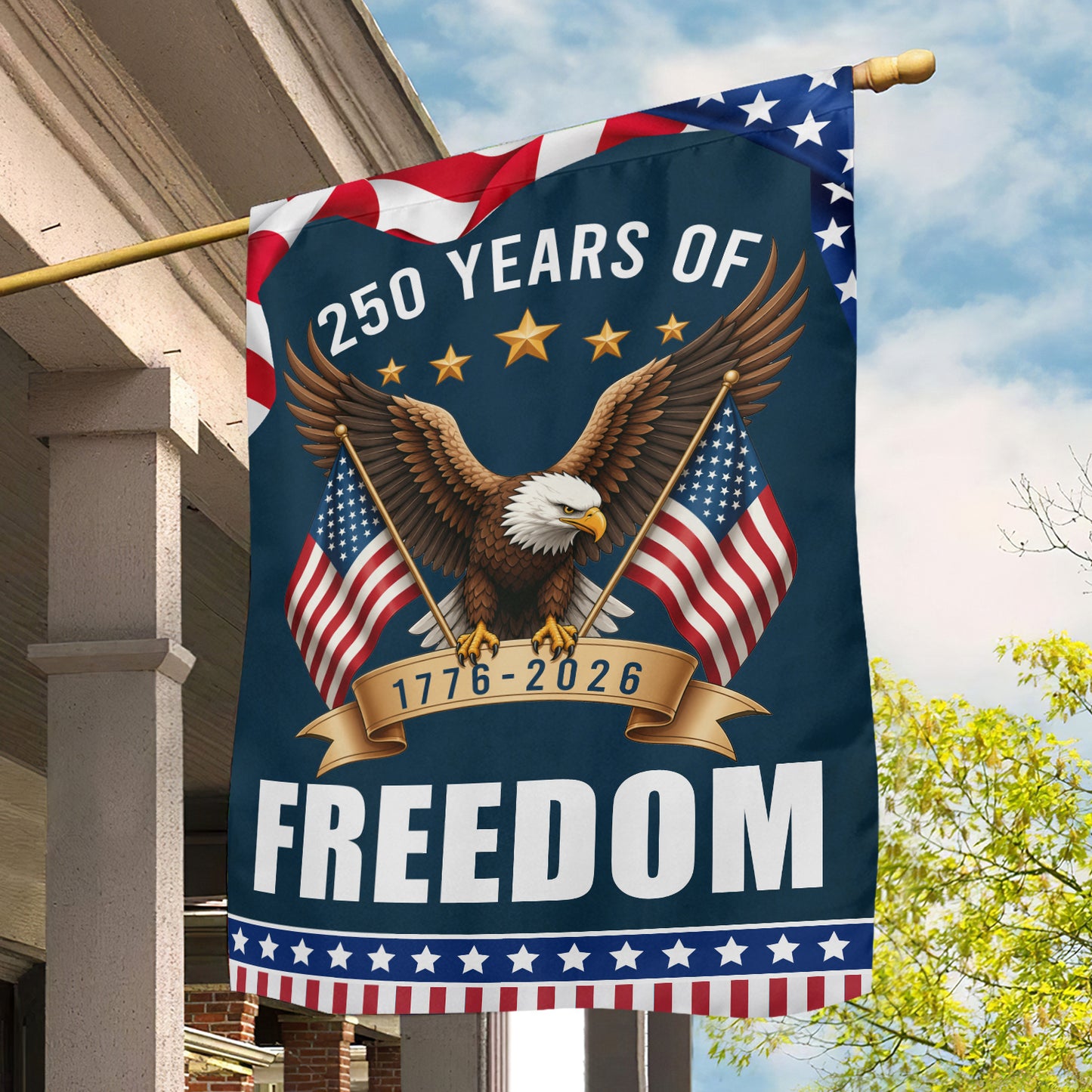 July 4th 250 Anniversary USA Garden Flag & House Flag, 250 Years Of Freedom Outdoor Decor, Independence Day Yard Flag Gift For American Patriot