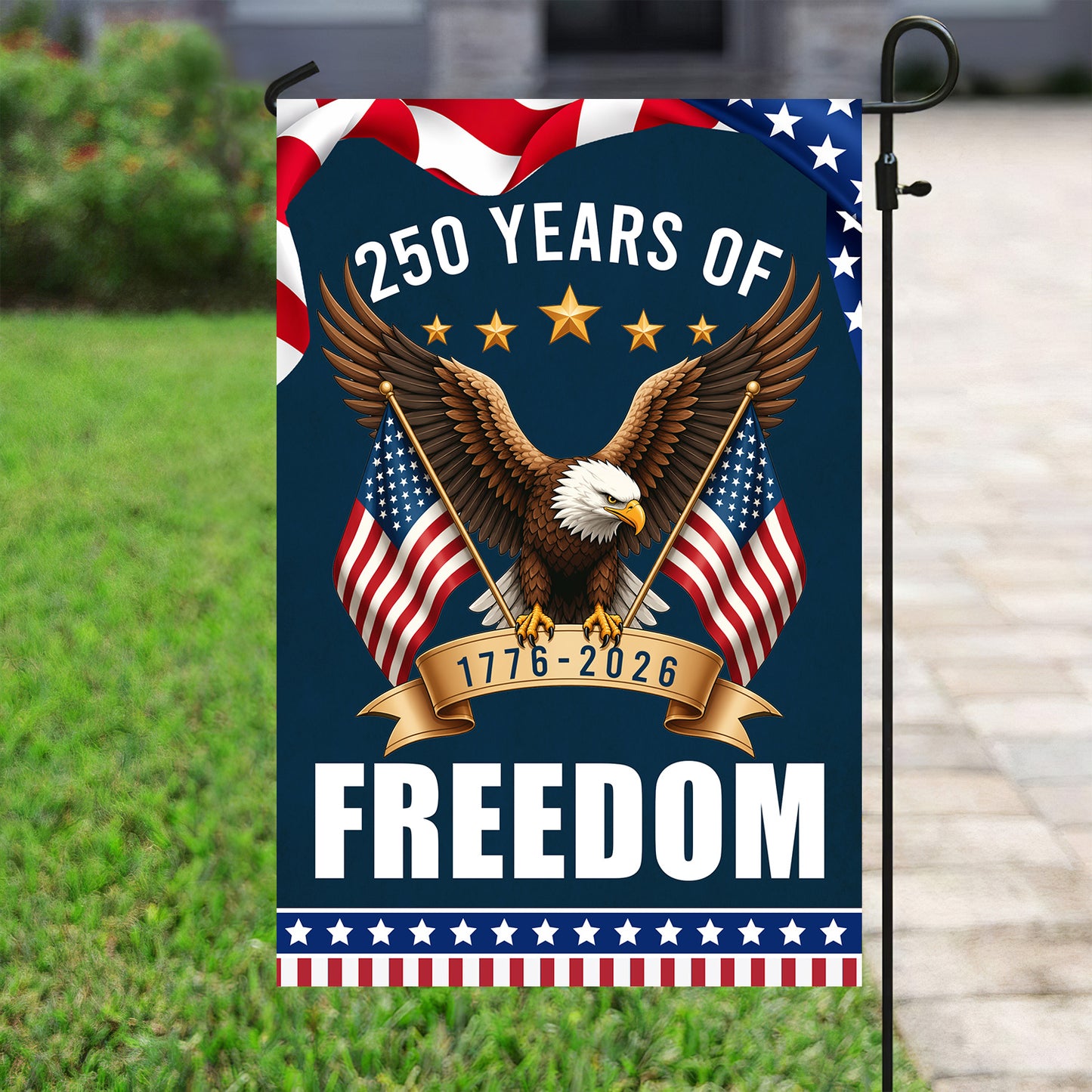 July 4th 250 Anniversary USA Garden Flag & House Flag, 250 Years Of Freedom Outdoor Decor, Independence Day Yard Flag Gift For American Patriot