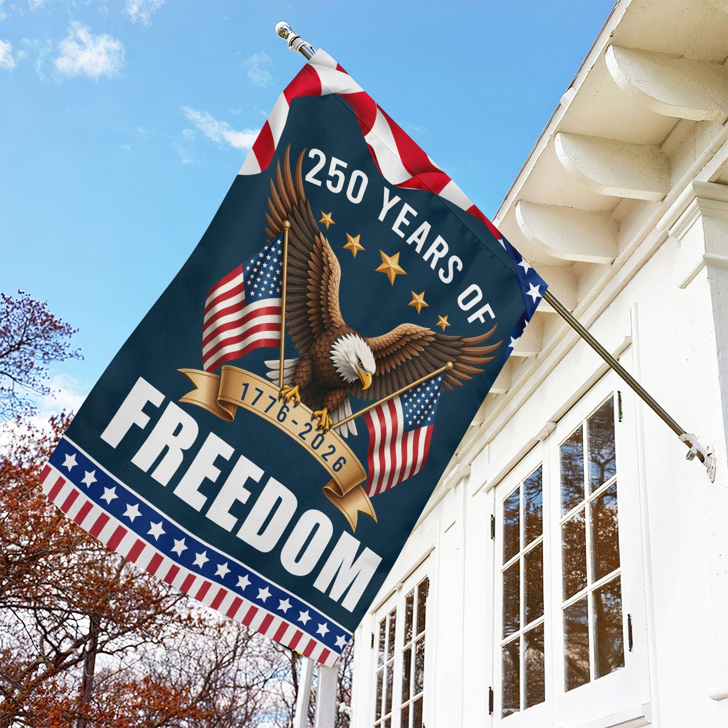 July 4th 250 Anniversary USA Garden Flag & House Flag, 250 Years Of Freedom Outdoor Decor, Independence Day Yard Flag Gift For American Patriot