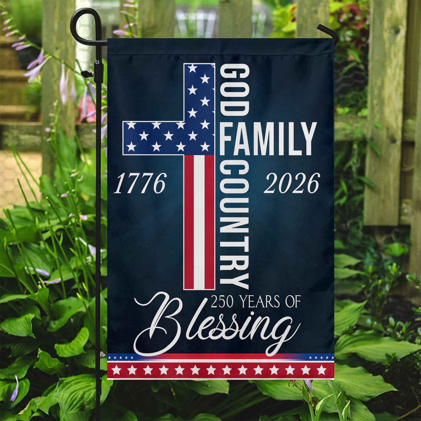 God July 4th 250 Anniversary USA Garden Flag & House Flag, God Family Country Outdoor Decor, Independence Day Yard Flag Gift For Christian, American Patriot