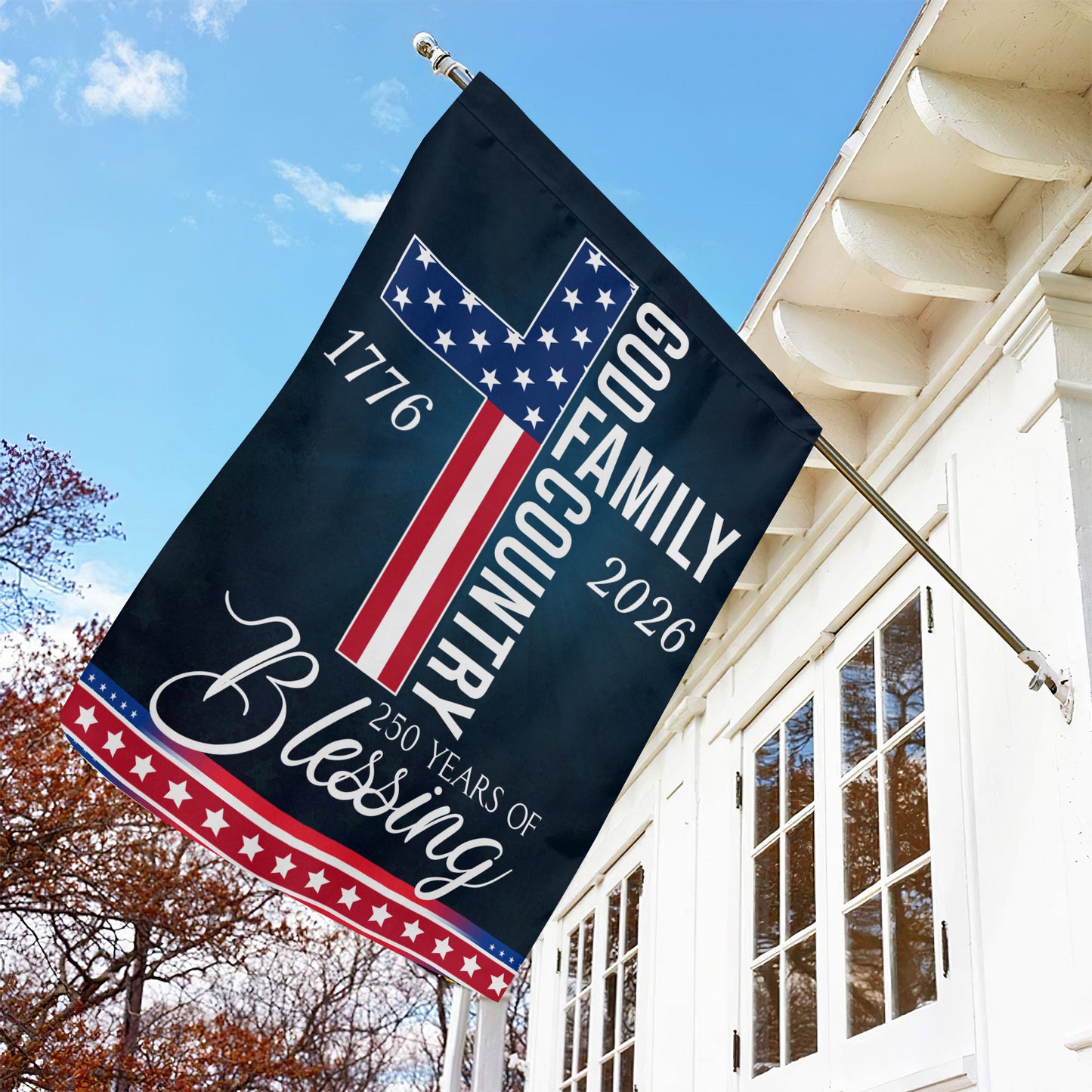God July 4th 250 Anniversary USA Garden Flag & House Flag, God Family Country Outdoor Decor, Independence Day Yard Flag Gift For Christian, American Patriot