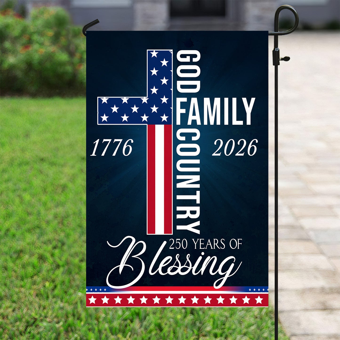 God July 4th 250 Anniversary USA Garden Flag & House Flag, God Family Country Outdoor Decor, Independence Day Yard Flag Gift For Christian, American Patriot