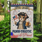 July 4th Cat 250 Anniversary USA Garden Flag & House Flag, Purr-triotic & Proud Outdoor Decor, Independence Day Yard Flag Gift For Cat Lover