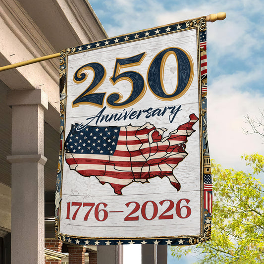 July 4th 250 Anniversary USA Garden Flag & House Flag, 250 Years Of Freedom Outdoor Decor, Independence Day Yard Flag Gift For American Patriot