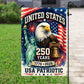 July 4th 250 Anniversary USA Garden Flag & House Flag, United States 250 Years USA Patriotic Outdoor Decor, Independence Day Yard Flag Gift For American Patriot