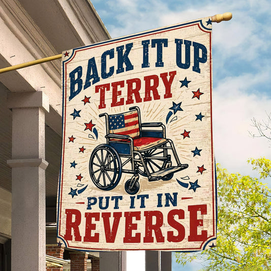 July 4th USA Garden Flag & House Flag, Back It Up Terry Outdoor Decor, Independence Day Yard Flag Gift For American Patriot