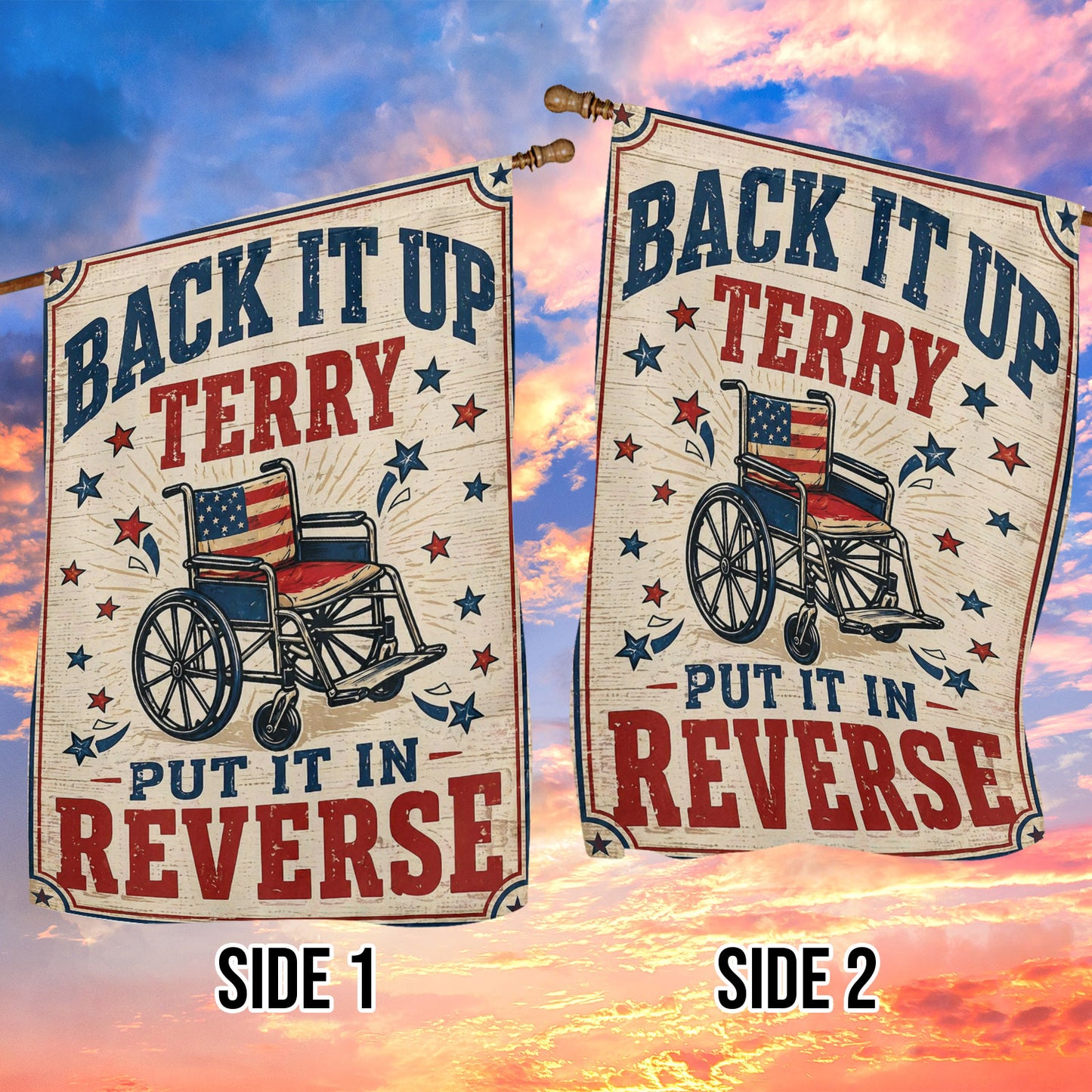 July 4th USA Garden Flag & House Flag, Back It Up Terry Outdoor Decor, Independence Day Yard Flag Gift For American Patriot