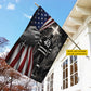 Personalized July 4th Hockey Man USA Garden Flag & House Flag, Faith, Freedom & Hockey Outdoor Decor, Independence Day Yard Flag Gift For Hockey Lover