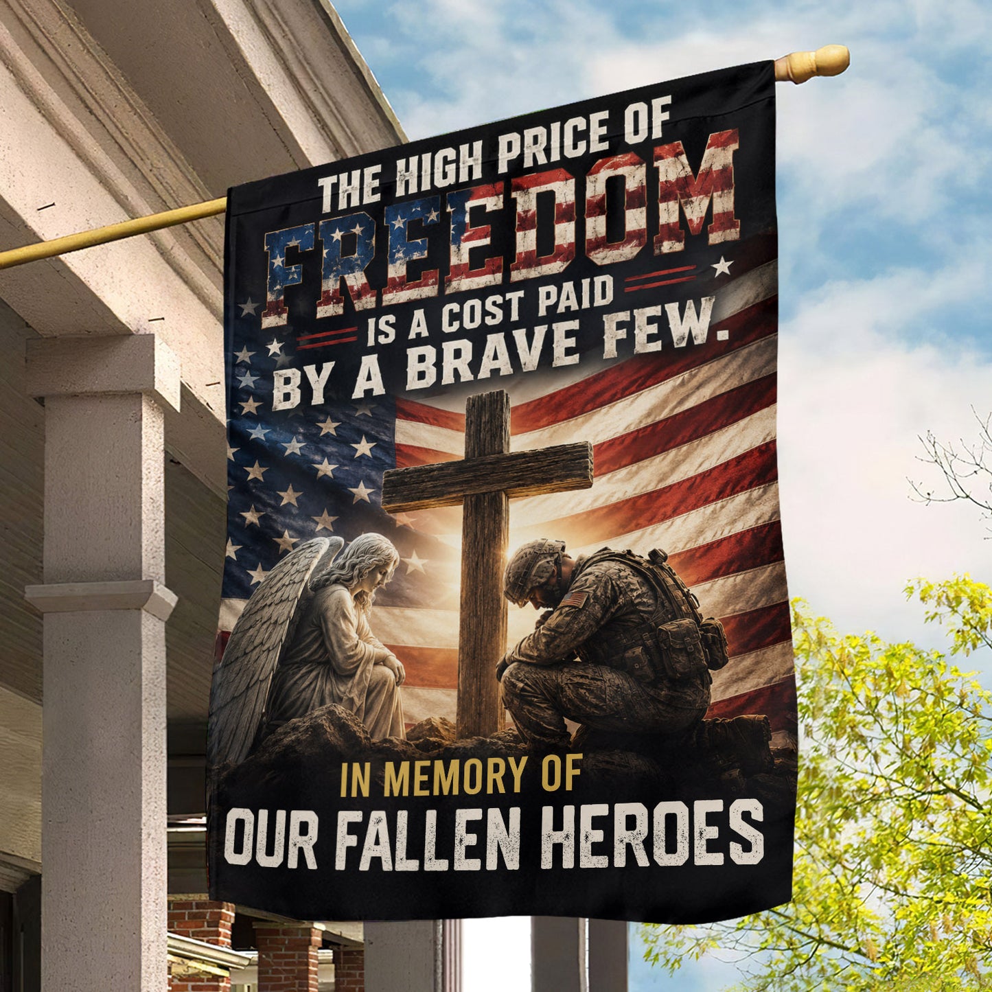 July 4th God Garden Flag & House Flag, The High Price Of Freedom Outdoor Decor, Independence Day Yard Flag Gift For Christian