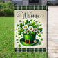 Patrick's Day Garden Flag & House Flag, Welcome Patrick's Day Outdoor Decor, Yard Decor Gift For Shamrock Lovers