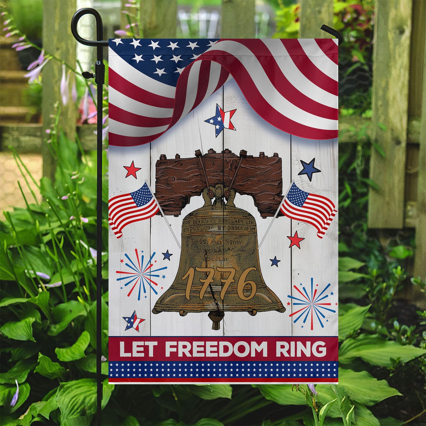 July 4th Garden Flag - House Flag, The Liberty Bell Rings On, Independence Day Yard Flag Gift For America Lovers